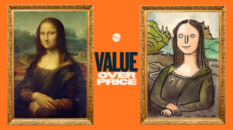 Side-by-side Mona Lisa comparison illustrating TraceWorthy’s value-over-price message for professional advisory work