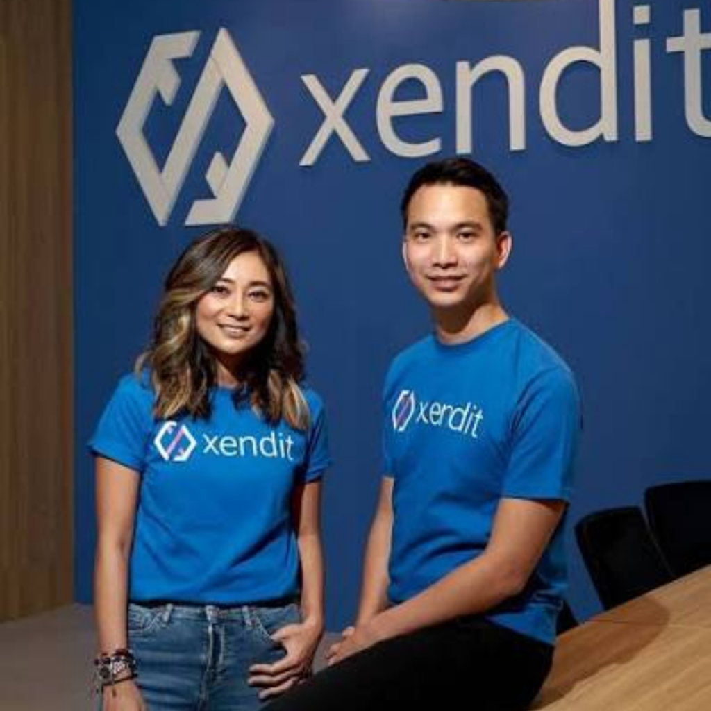 Tessa Wijaya, co-founder and chief operating officer of Xendit, at left with co-founder and chief executive Moses Lo, a woman-led business that raised venture funding across Southeast Asia.