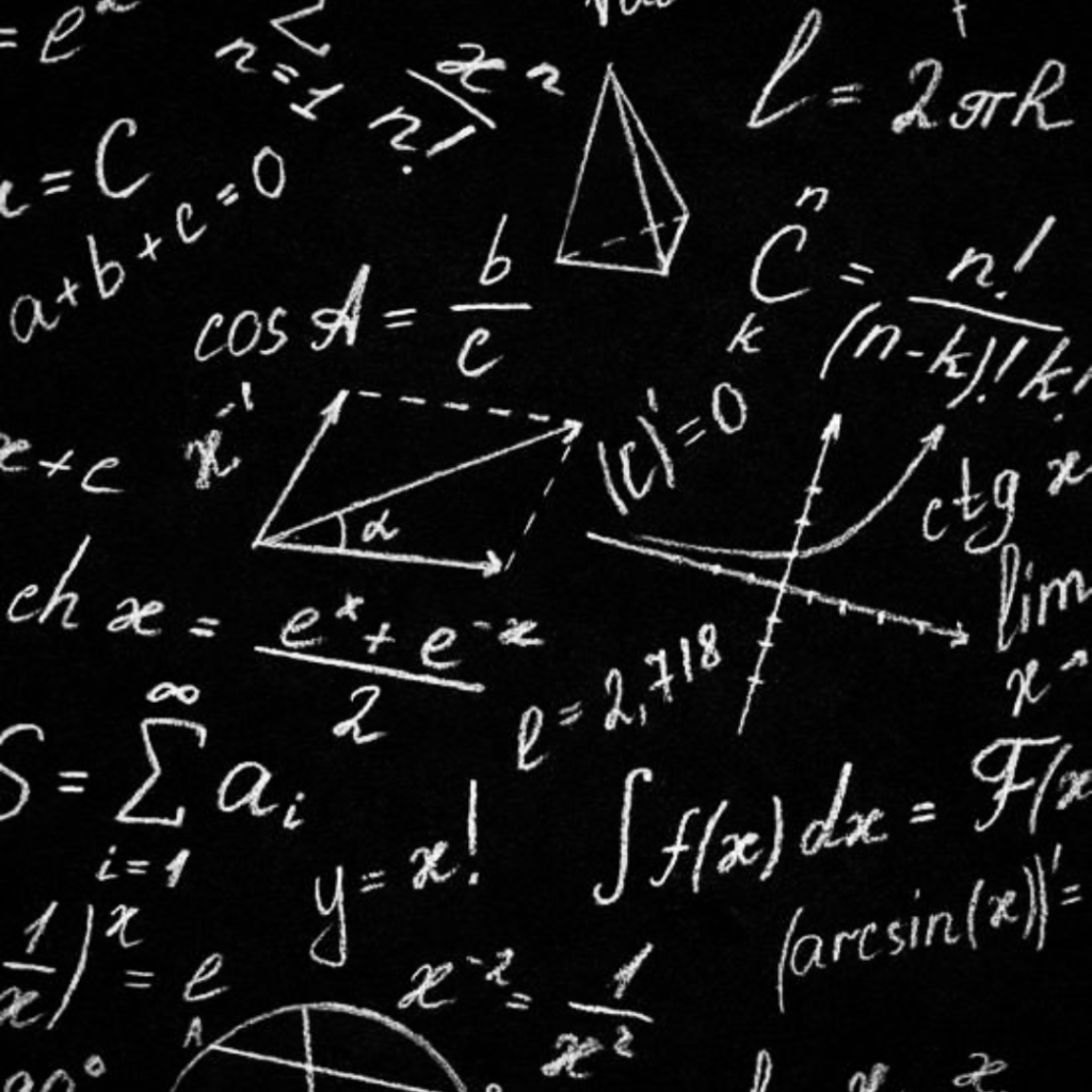 A blackboard of chalk formulas, illustrating the financial ratios that reveal whether borrowing bridges a gap or masks a loss.