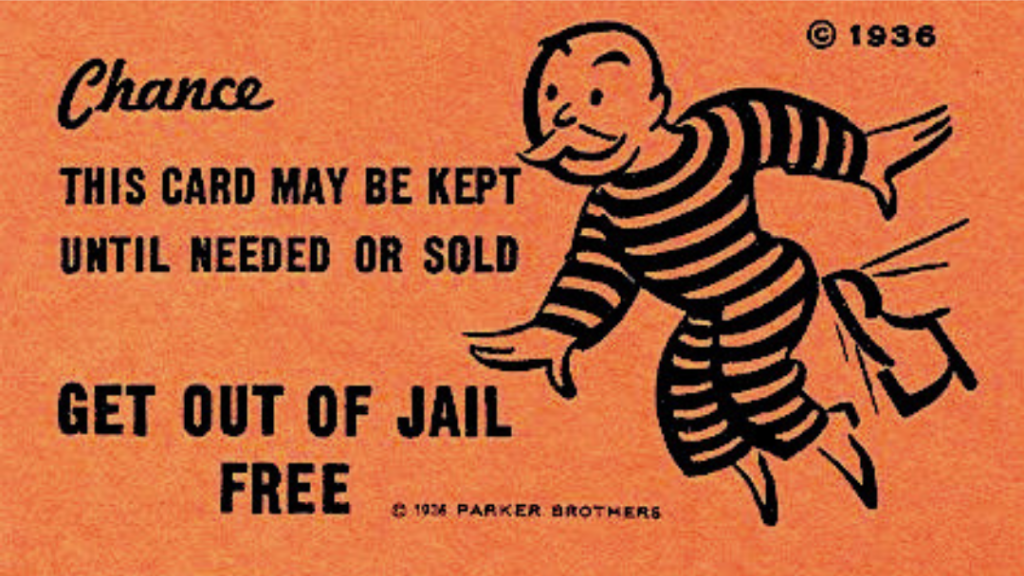 Get out of jail free game card standing for the route through a company fraud crisis