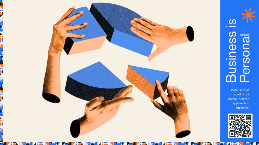 Hands cupping the pieces of an equity pie, representing founder and employee equity in an Indonesian company.